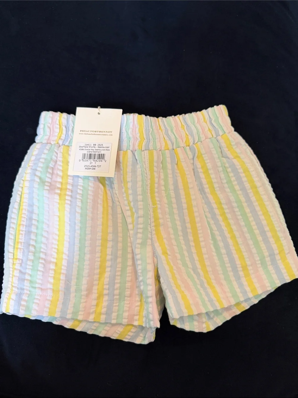 The Beaufort Bonnet Company- Boys 2T Seersucker Shorts